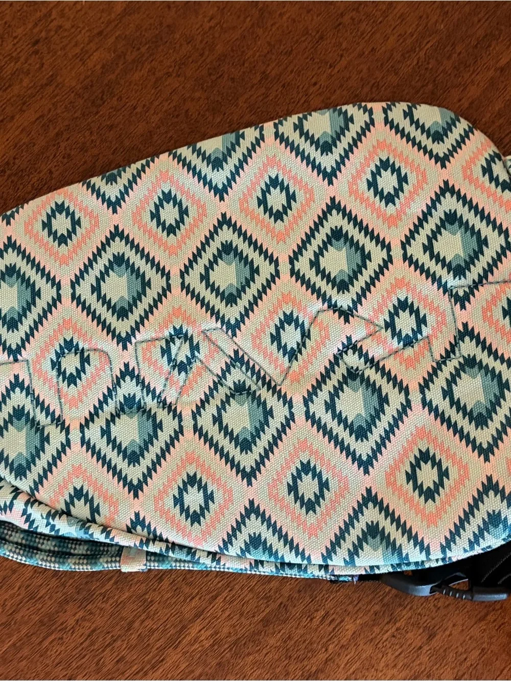Kavu Crossbody Sling Bag in Teal and Pink Aztec Print